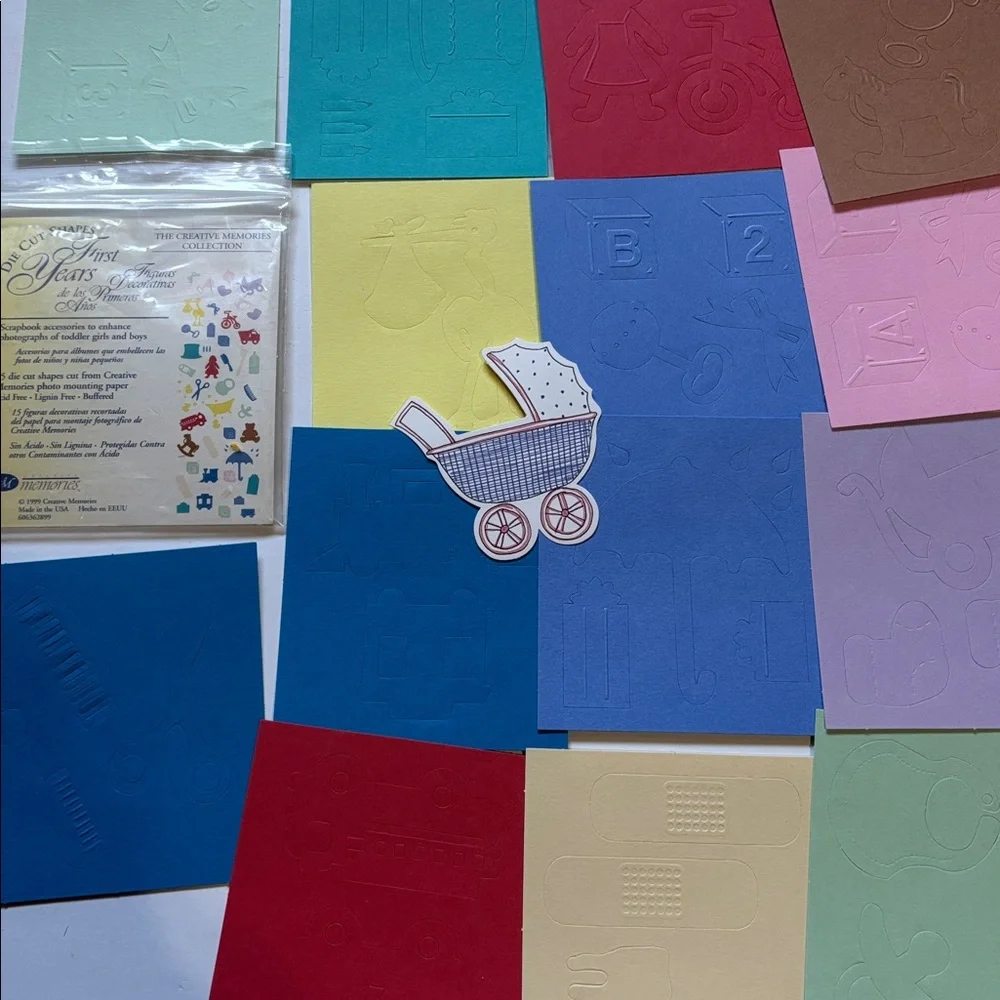 Creative Memories Baby Carriage Die Cut Shapes - Multicolor 1999